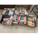 A LARGE QUANTITY OF HARDBACK AND PAPERBACK BOOKS
