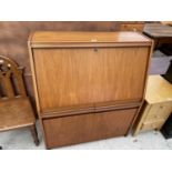 A RETRO 'REMPLOY' TEAK BUREAU, 36" WIDE