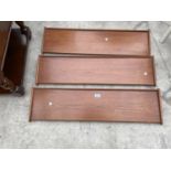 THREE RETRO TEAK SHELVES