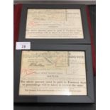 A PAIR OF DUKE OF SUTHERLAND SIGNED RECEIPTS