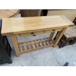 A MODERN OAK JOHN LEWIS CONSOLE TABLE, 47" WIDE