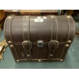 A LEATHER EFFECT DOMED STORAGE CASE