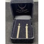 A PAIR OF CHARLES RENNIE MACKINTOSH EARRINGS IN A PRESENTATION BOX