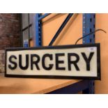 A 'SURGERY' ADVERTISING ILLUMINATING LIGHT BOX SIGN