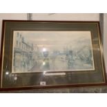 A FRAMED PRINT OF 'EMPIRE DAYS - HOME PORT' SIGNED J L CHAPMAN