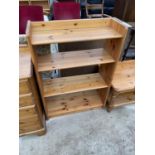 A MODERN PINE OPEN BOOKCASE, 30" WIDE