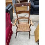 A VICTORIAN ELM AND BEECH FARMHOUSE CHAIR