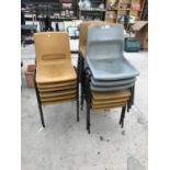 AN ASSORTMENT OF 20 SCHOOL STYLE PLASTIC CHAIRS
