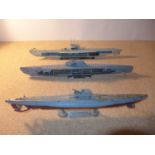 THREE MODELS OF NAZI GERMANY SUBMARINES, U581 LENGTH 45.5CM, U2540 LENGTH 53CM AND U47 LENGTH 53CM