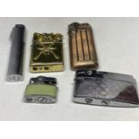 FIVE VARIOUS VINTAGE CIGARETTE LIGHTERS