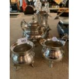 FOUR PIECES OF SILVER PLATE COFFEE ITEMS