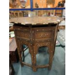 AN ORIENTAL STYLE INLAID TABLE