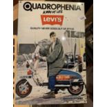 A METAL 'QUADROPHENIA' SIGN ADVERTISING LEVI JEANS