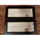 A PAIR OF FRAMED DUKE OF SUTHERLAND RECEIPTS