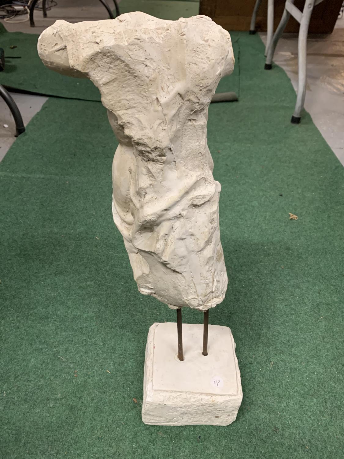 A PLASTER MODEL OF A MALE TORSO (HEIGHT APPROXIMATELY 52CM) - Image 3 of 3