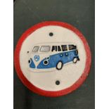 A METAL VW CAMPERVAN PLAQUE