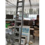 A SET OF EXTENDING ALUMINIUM LADDERS