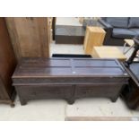 AN EARLY 20TH CENTURY OAK TWO DRAWER CHEST (CONVERSION FROM WARDROBE) 60" WIDE