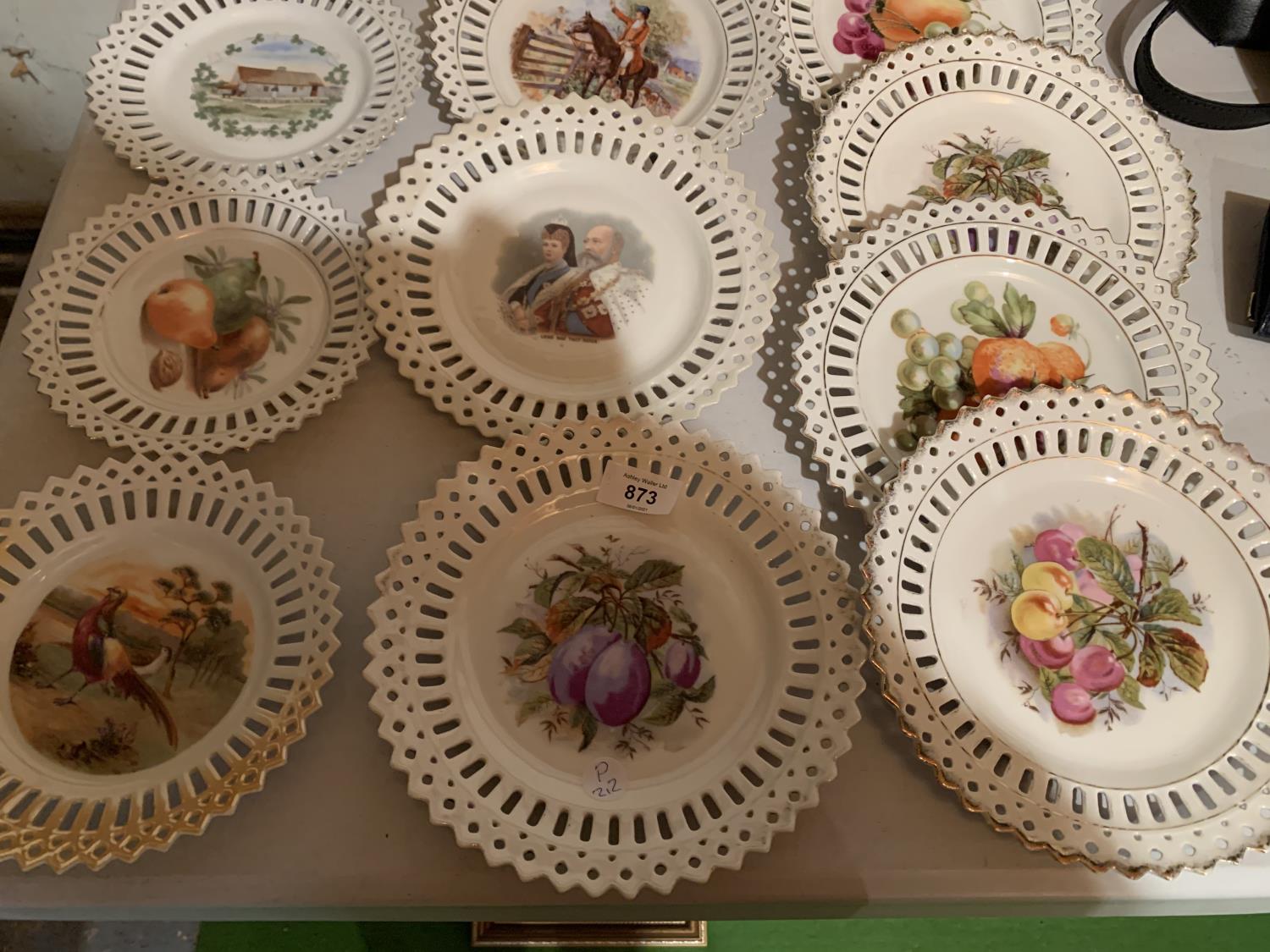 A COLLECTION OF CERAMIC PLATES WITH DECORATIVE OUTER EDGING - Image 2 of 3