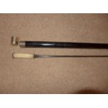 A LATE 19TH CENTURY SWORD STICK, 71CM BLADE, WITH HOLLOW STICK CONTAINER