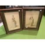 A PAIR OF VINTAGE FRAMED PRINTS OF A HISTORICAL FEMALE FIGURE