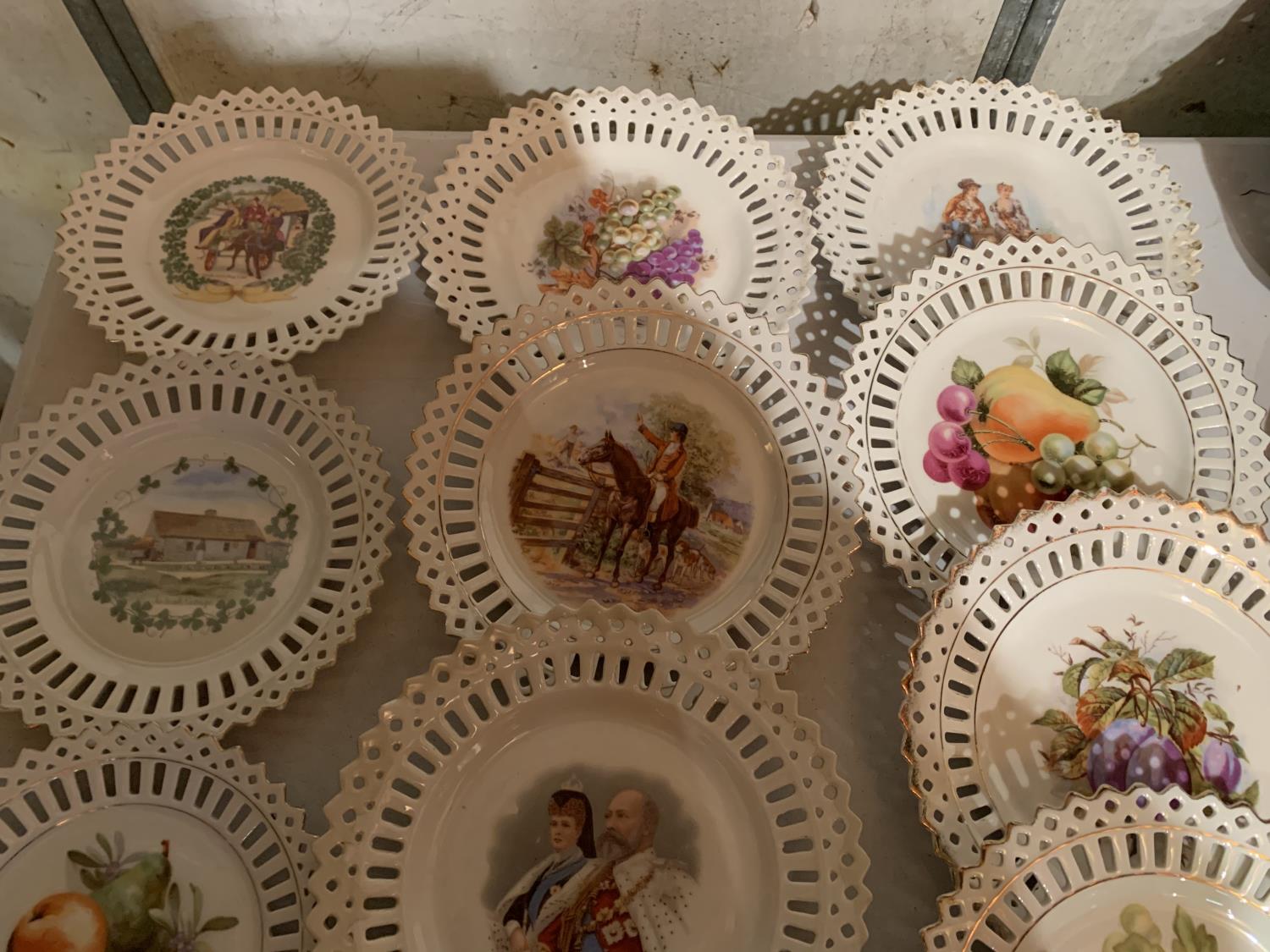 A COLLECTION OF CERAMIC PLATES WITH DECORATIVE OUTER EDGING - Image 3 of 3