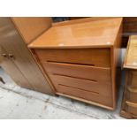 A RETRO OAK CHEST OF FOUR DRAWERS, 30" WIDE