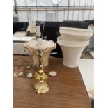 TWO ORNATE TABLE LAMPS WITH LAMP SHADES