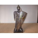 A MODEL OF A NORMAN KNIGHT WITH SWORD AND SHIELD, HEIGHT 52CM