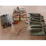 TWO GUN CLEANING KITS AND FIVE MODEL SOLDIERS