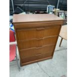 A RETRO TEAK ELLIOTS OF NEWBURY CHEST OF FIVE DRAWERS