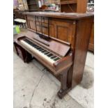 AN OVERSTRUNG PIANOFORTE BY H.S.FRANCKE OF LEIPZIG, INLAID WITH MOTHER OF PEARL