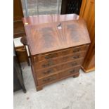 A REPRODUCTION MAHOGANY FALL FRONT BUREAU