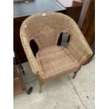 A MODERN WICKER CONSERVATORY CHAIR