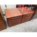 A RETRO PAIR OF G-PLAN BEDSIDE CHESTS OF TWO DRAWERS, 19" WIDE