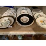 AN ASSORTMENT OF VARIOUS COLLECTABLE AND DECORATIVE PLATES TO INCLUDE WEDGWOOD AND VILLEROY AND BOSH