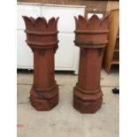 A PAIR OF TERRACOTTA KINGS GARDEN PLANTERS (H:111CM)