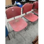 FOUR RETRO STRAFOR STACKING CHAIRS