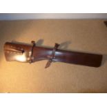 A BROWN LEATHER CAVALRY RIFLE BOOT, LENGTH 89CM