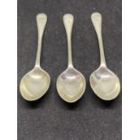 THREE SILVER TEA SPOONS HALLMARKED SHEFFIELD ENGRAVED WITH A B