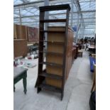 A TALL SEVEN TIER PINE BOOKCASE - 28" WIDE