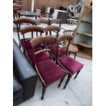 A SET OF SIX VICTORIAN WALNUT DINING CHAIRS
