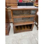 A GLOBE WERNIKE STYLE THREE TIER BOOKCASE