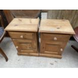 TWO PINE BEDSIDE CABINETS