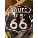 A 'ROUTE 66' METAL SIGN