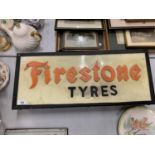 A 'FIRESTONE TYRES' ADVERTISING ILLUMIATED LIGHT BOX SIGN