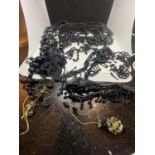 A LARGE QUANTITY OF FRENCH BLACK JET JEWELLERY