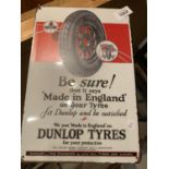 A VINTAGE STYLE METAL MAN CAVE RETRO SIGN ' DUNLOP TYRES' 20X30CM