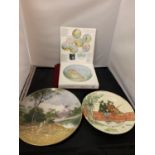 THREE VARIOUS PLATES TO INCLUDE A BOXED WATER BABIES, A ROYAL DOULTON GALLANT FISHERS AND A SUMMER