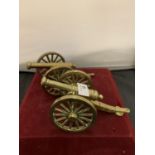 A PAIR OF BRASS CANNONS